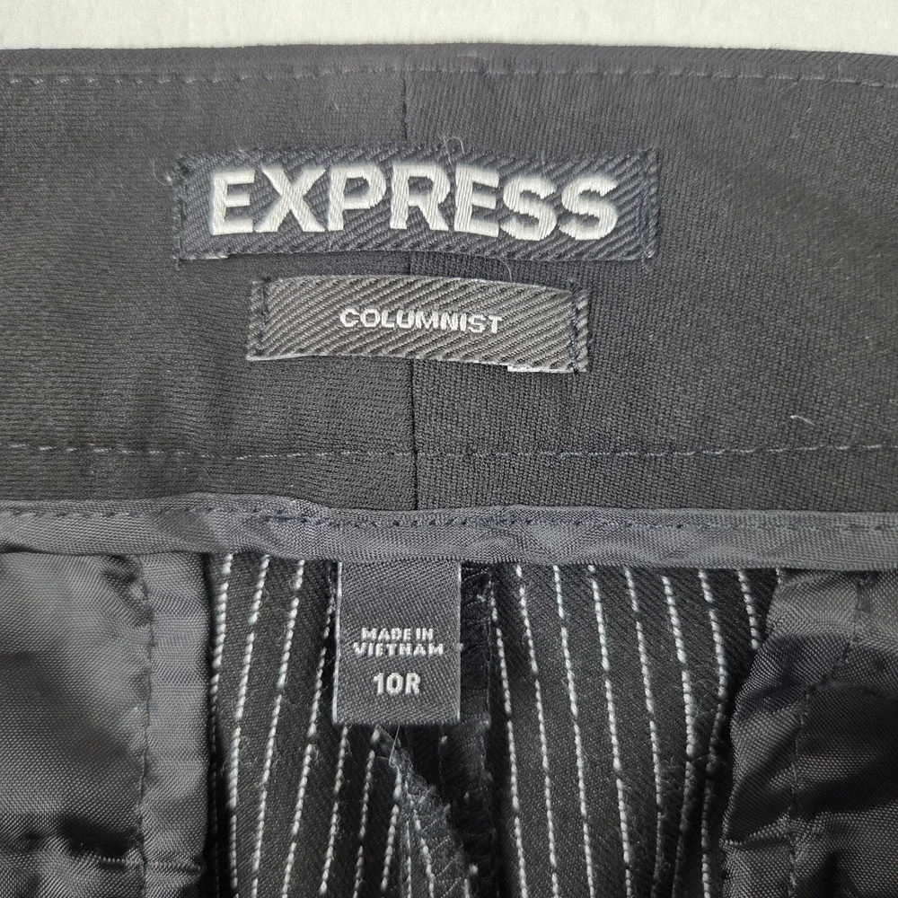 Express Dress Pants Women 10R Black Polka Dot Columnist Ankle Trousers Excellent